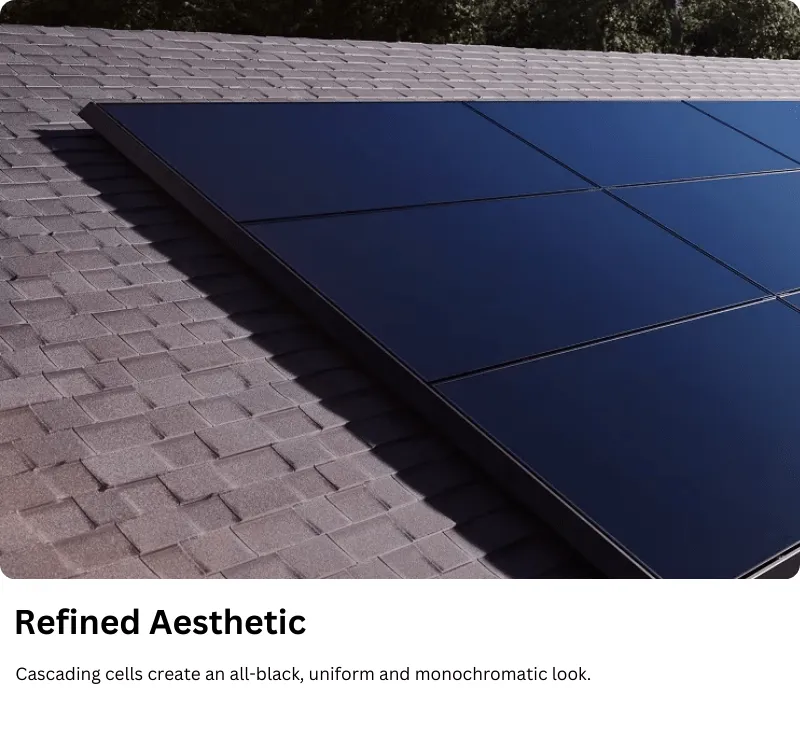 Close up of all black solar panels on a Florida roof