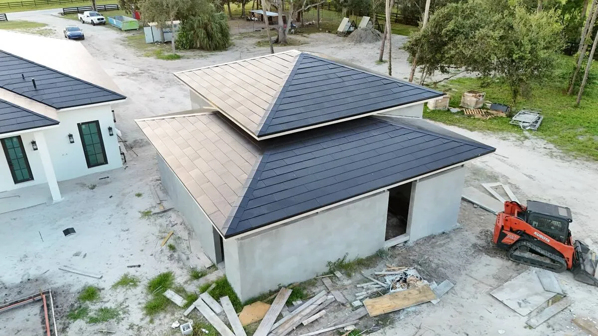 Solar and tile roof installation on a Florida new construction home by Coastal Energy