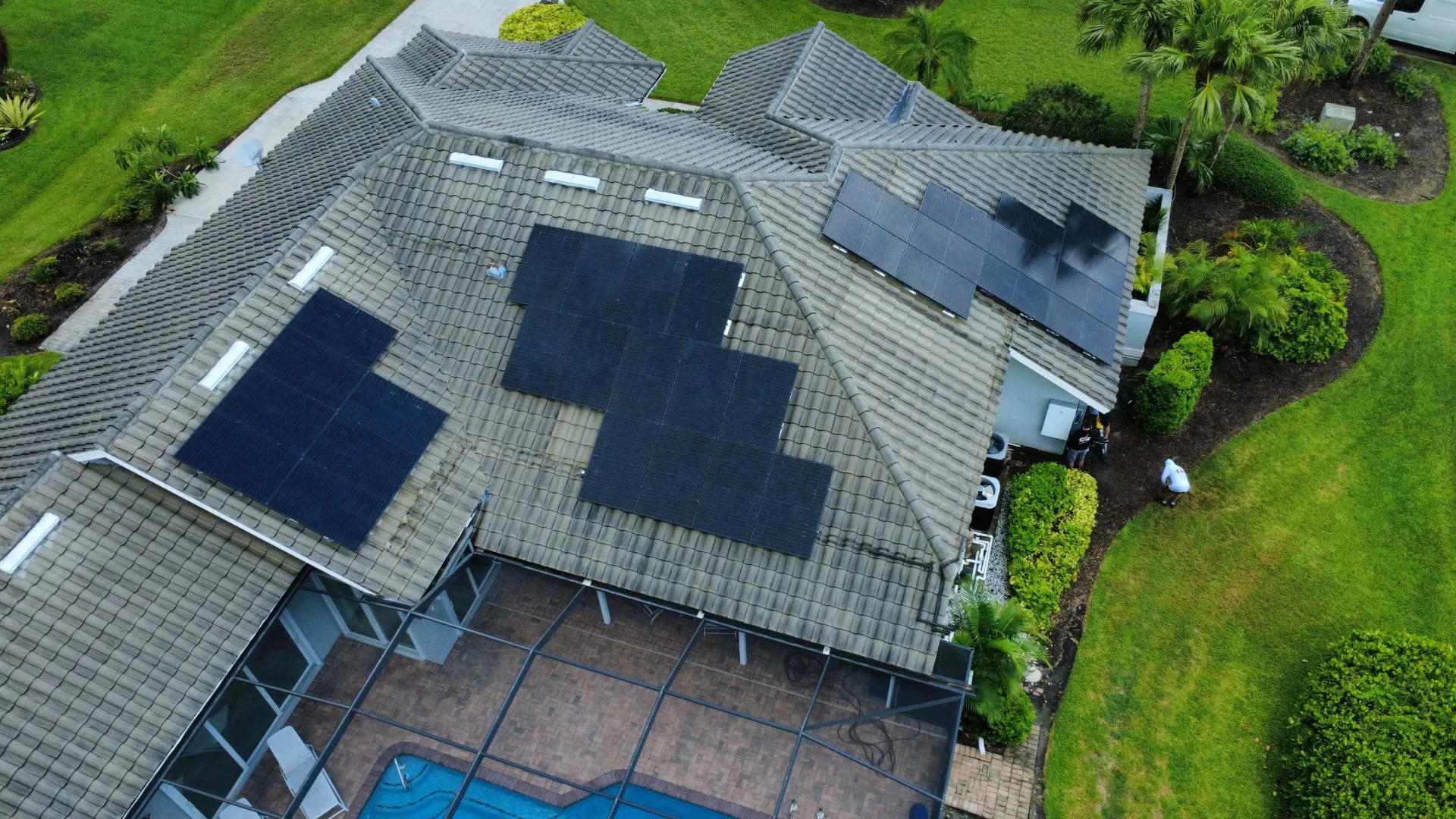 Solar panels installed on a tile roof home in Florida